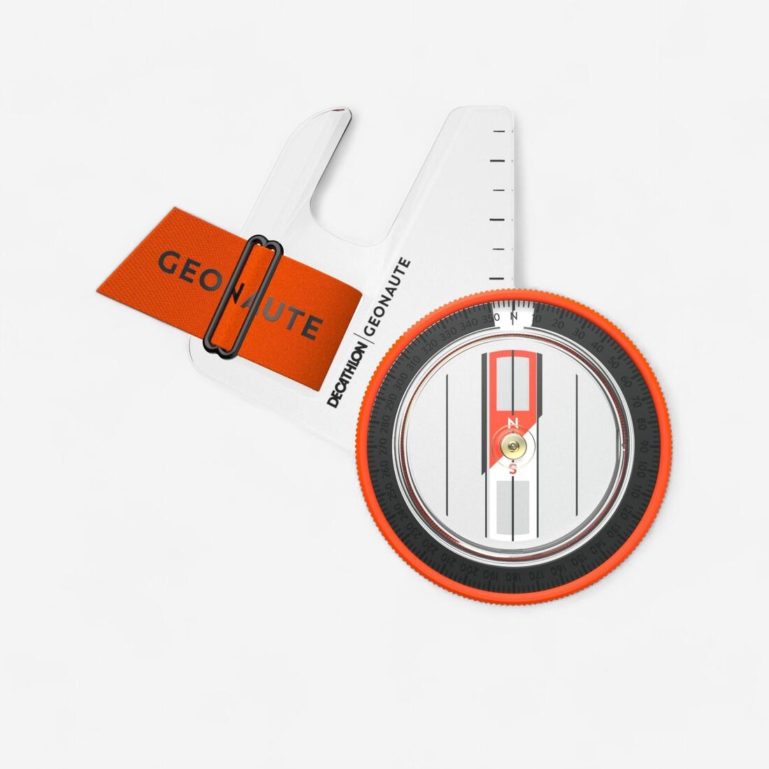 BOUSSOLE POUCE GAUCHE pour course d'orientation RACER 500 noir orange