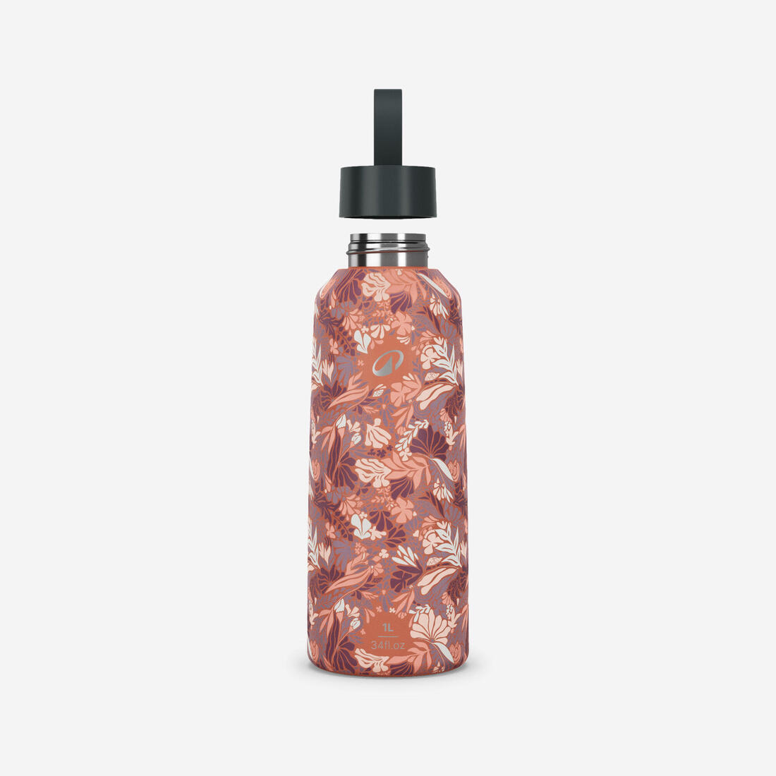 Gourde inox 1L avec bouchon à vis, composée à 75% d'acier recyclé