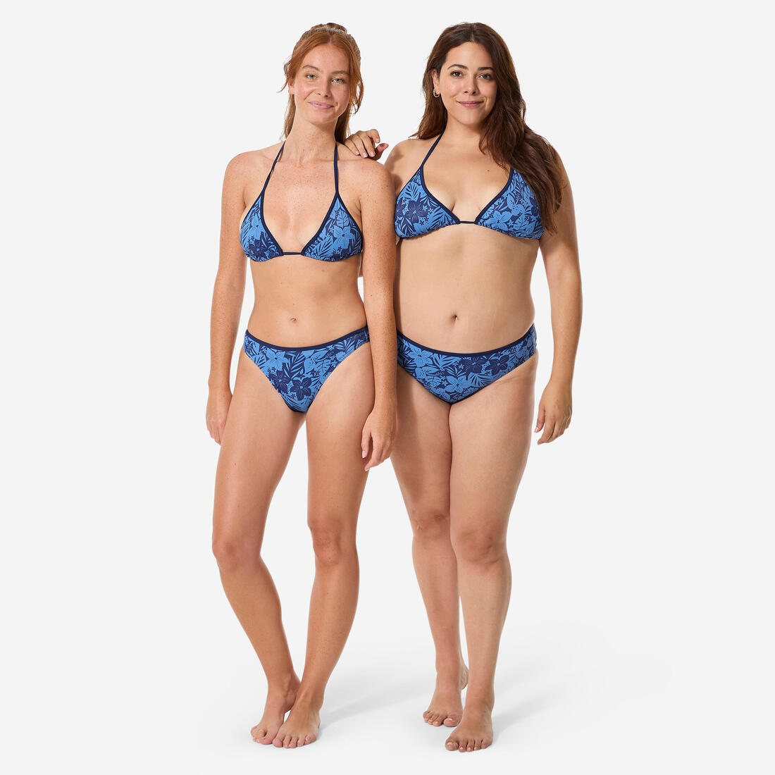 Haut de maillot triangle surf femme, Mae Borneo bleu