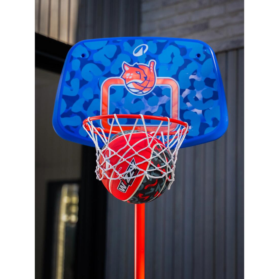Panier de basket sur pied réglable de 1,30m à 1,60m Enfant - K500 Aniball bleu