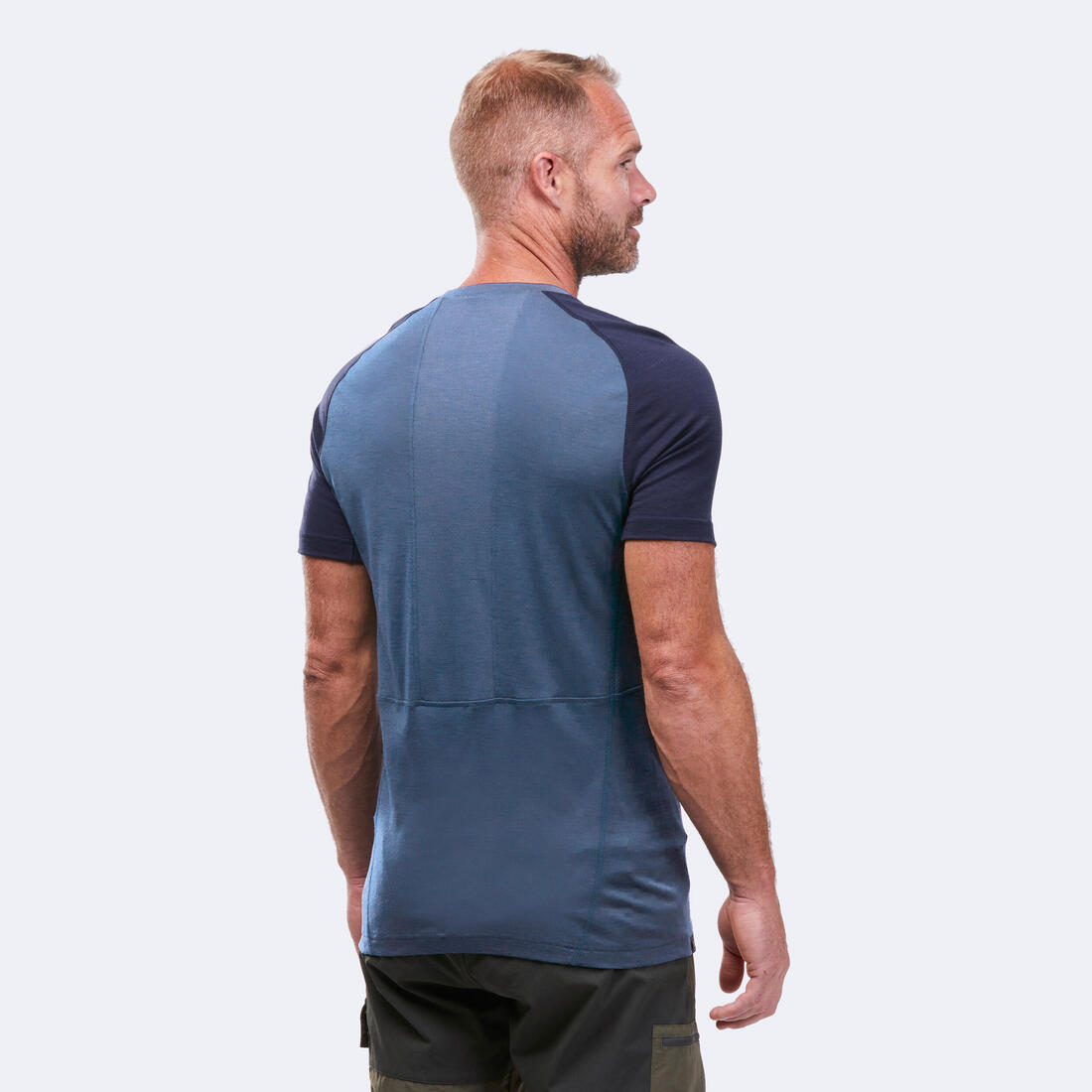 T-shirt de trek manches courtes en laine mérinos  - homme - mt500