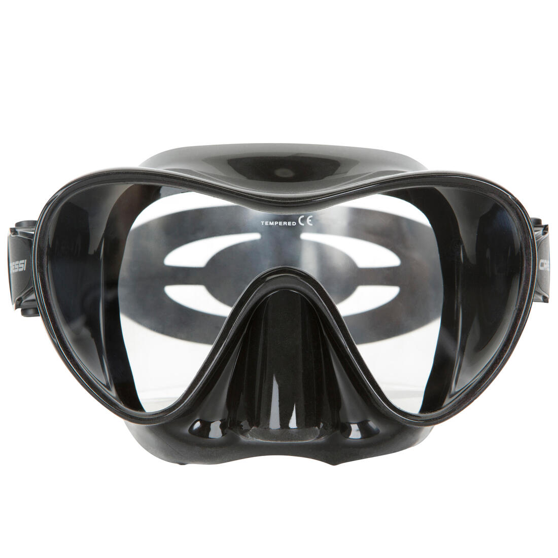 Masque Plongée CRESSI Frameless, sans cerclage avec surmoulage - F1 noir