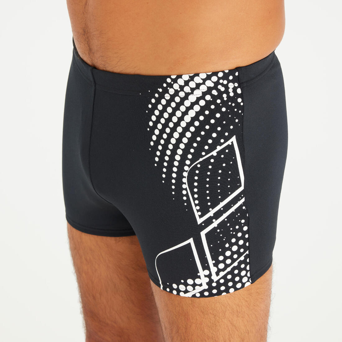 Maillot boxer de bain natation Homme - Arena noir graph blanc