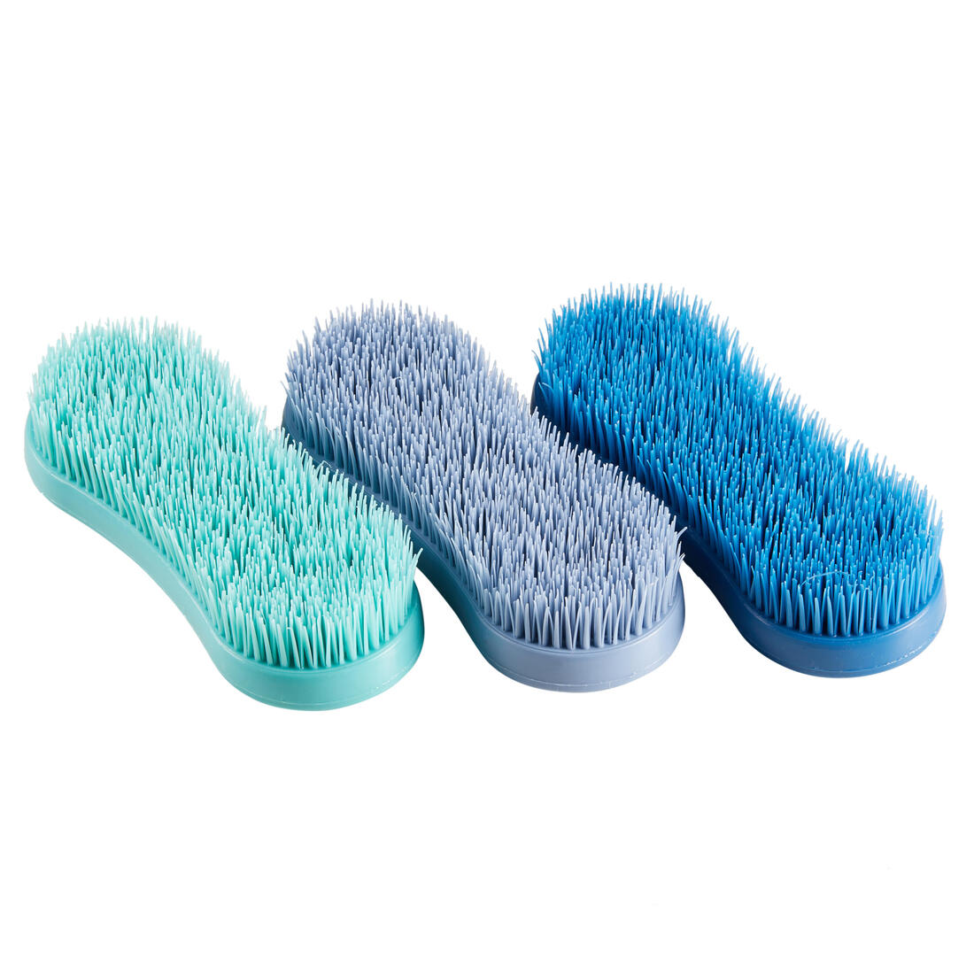 Brosses équitation MAGIC BRUSH lot de 3 brosses turquoise, mauve et bleu