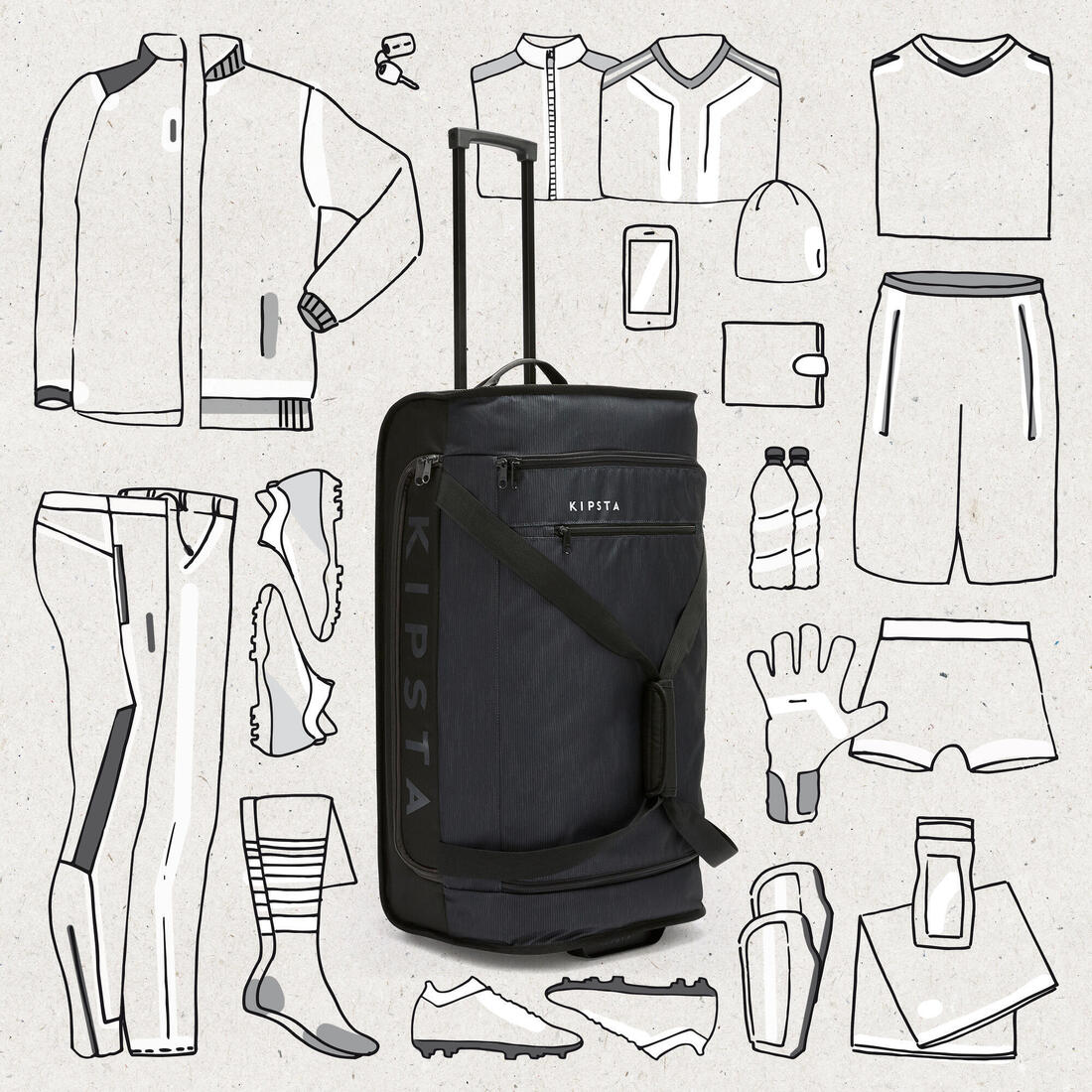 Valise 70l - essential verte