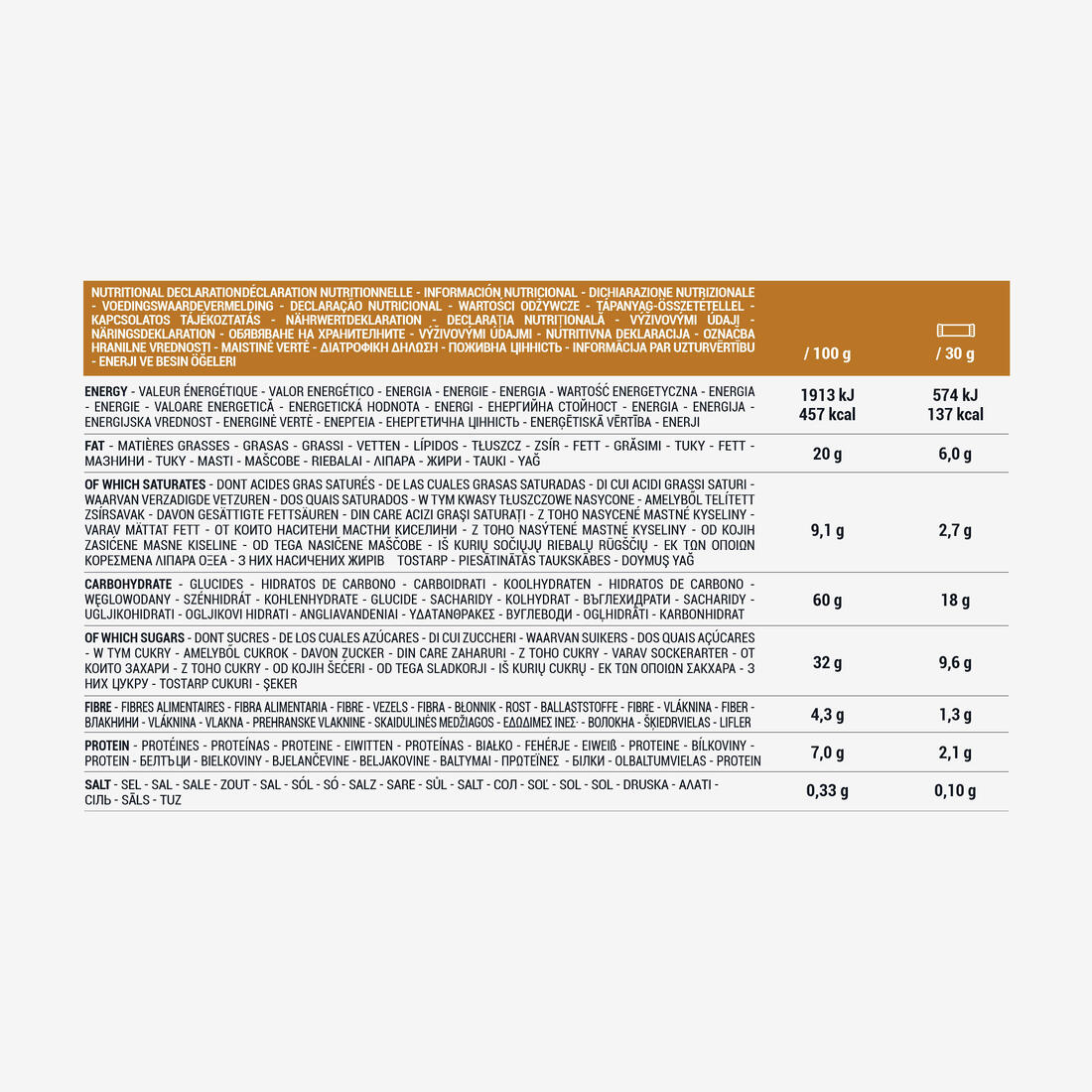Barres de céréales bio cacahuètes caramel enrobées chocolat au lait x6