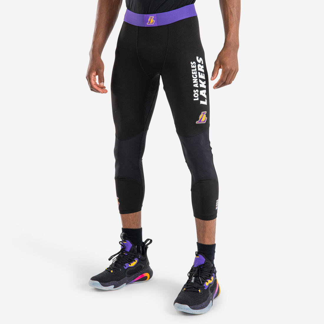 Legging basketball 3/4 nba los angeles lakers homme/femme - 500 – noir