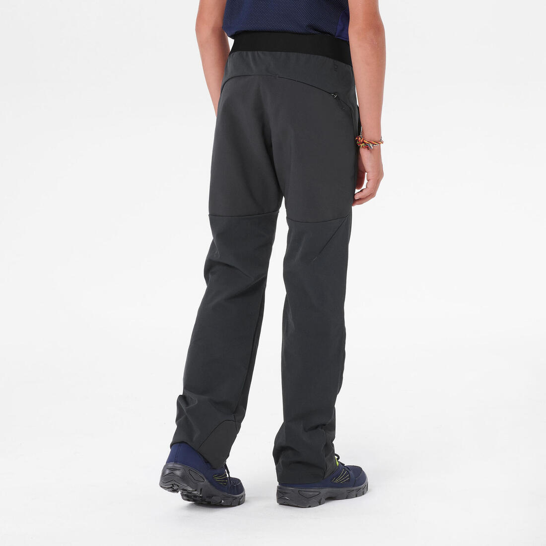 Pantalon de randonnée softshell - mh550 noir - enfant 7-15 ans