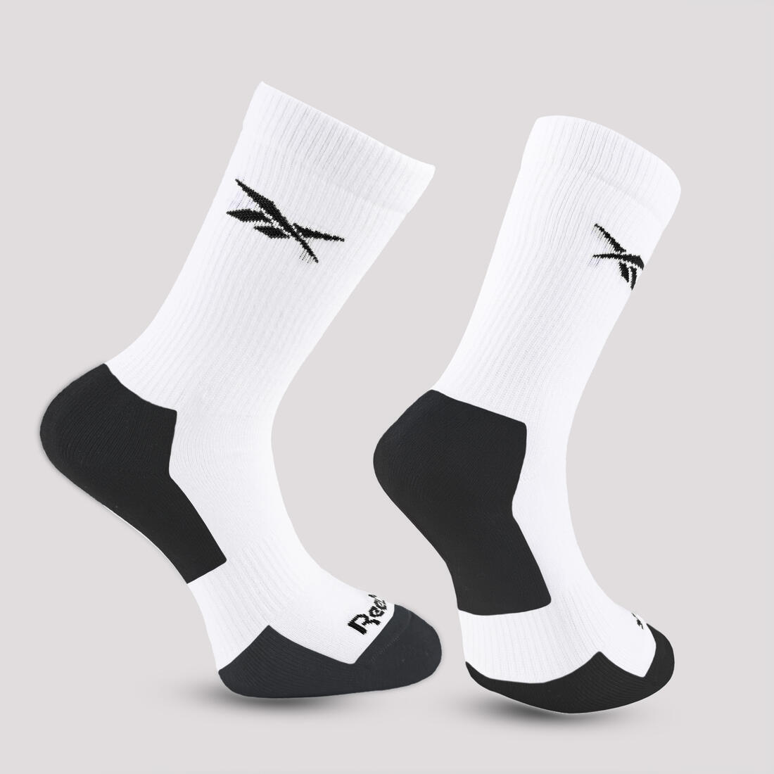 Chaussettes de fitness hautes adulte, blanc, lot de 3 paires
