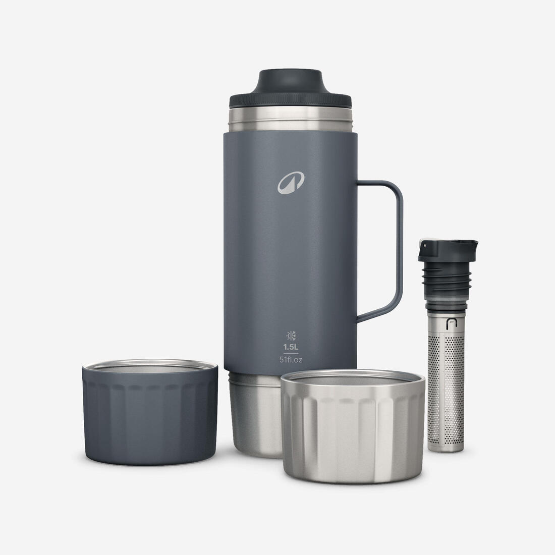 Bouteille inox isotherme avec filtre à thé 1,5L, de randonnée et camping
