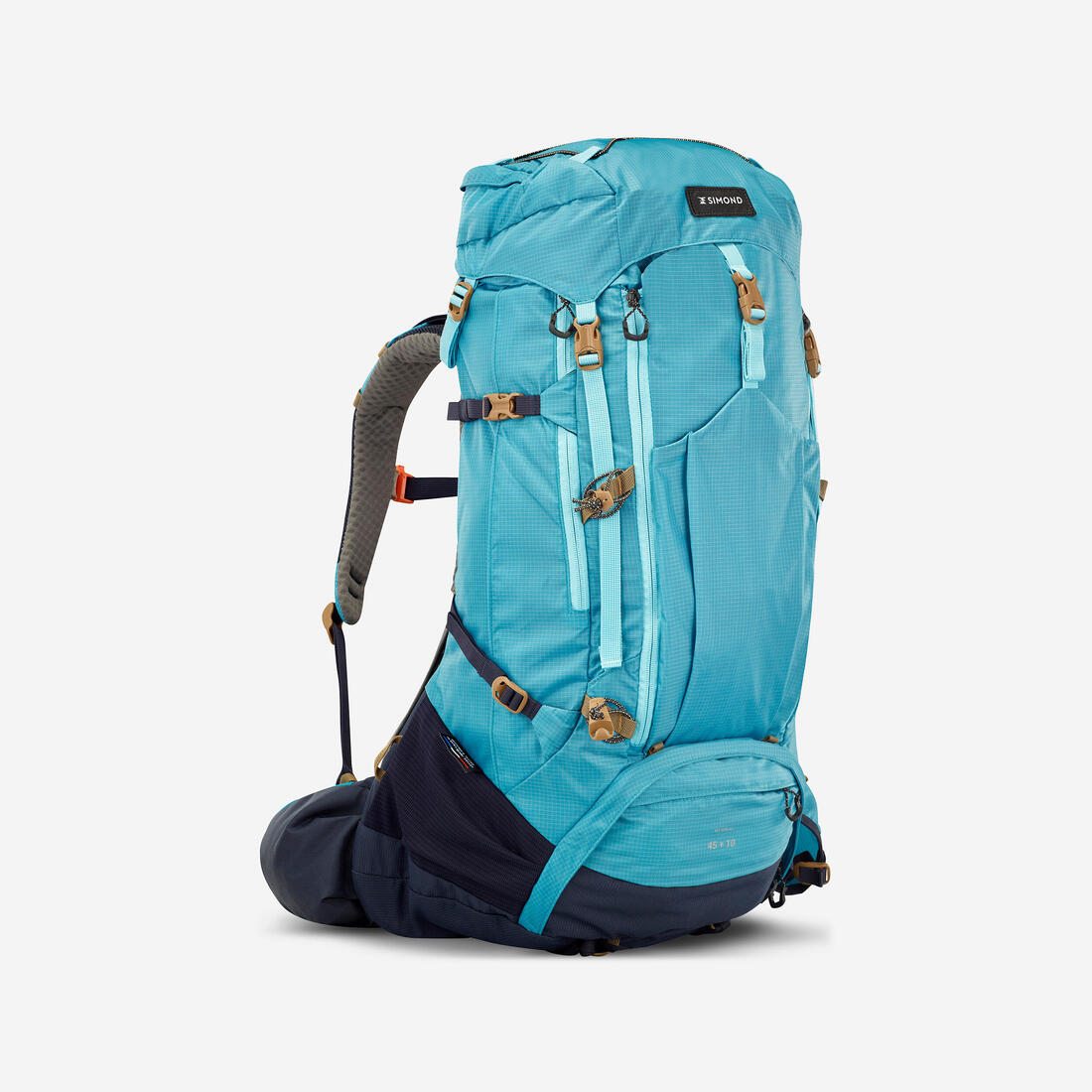 Sac à dos de trekking Femme 45+10 L - MT500 AIR – bleu gris