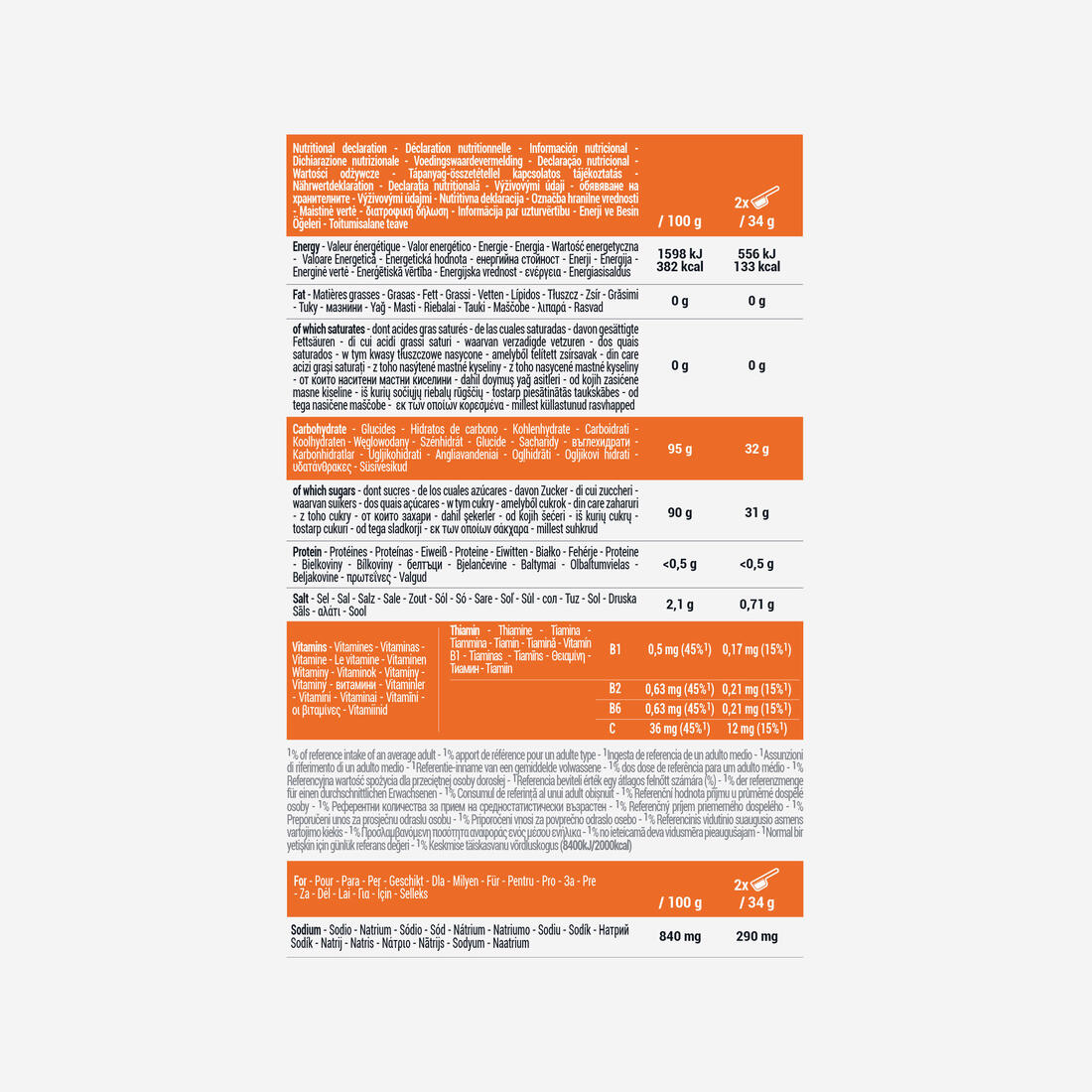 Boisson isotonique en poudre - de 3h, ISO 625g