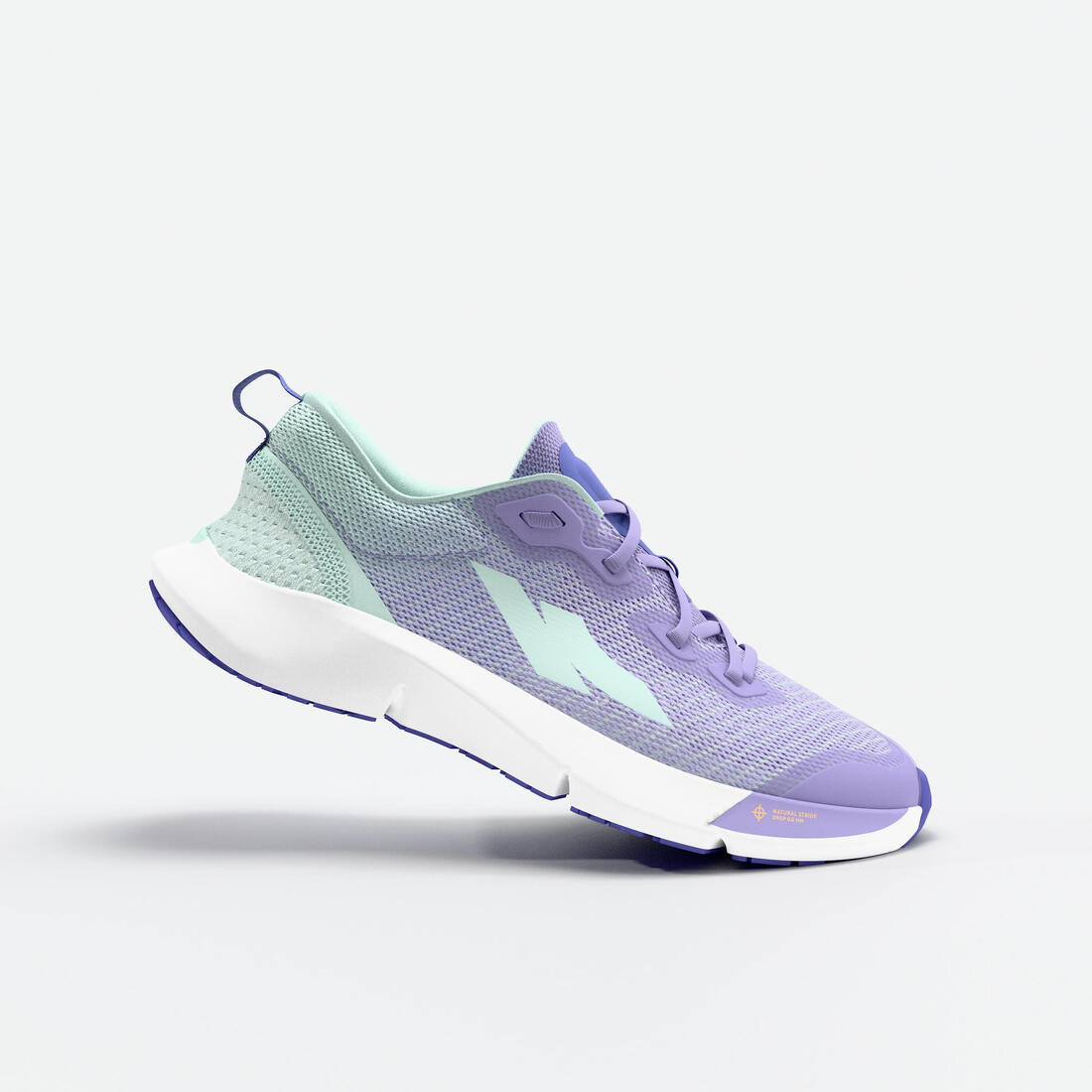 Chaussures de running drop 0 Enfant - KIPRUN KN500 vertes jaunes noires