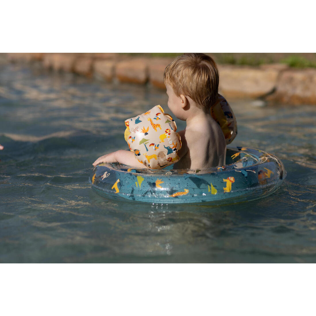 Bouée piscine gonflable  65 cm transparente savane