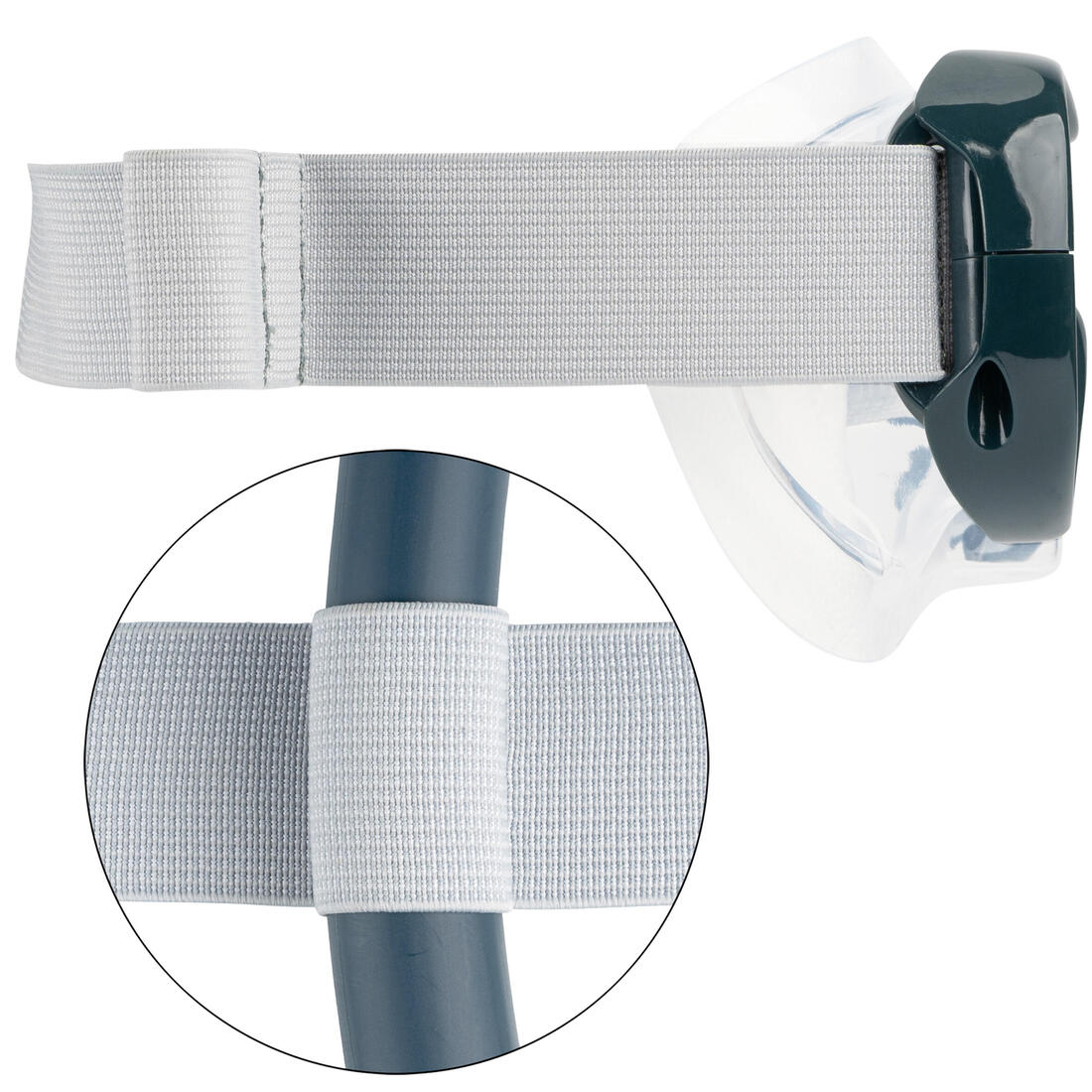 Masque plongée enfant, 100 gris perle