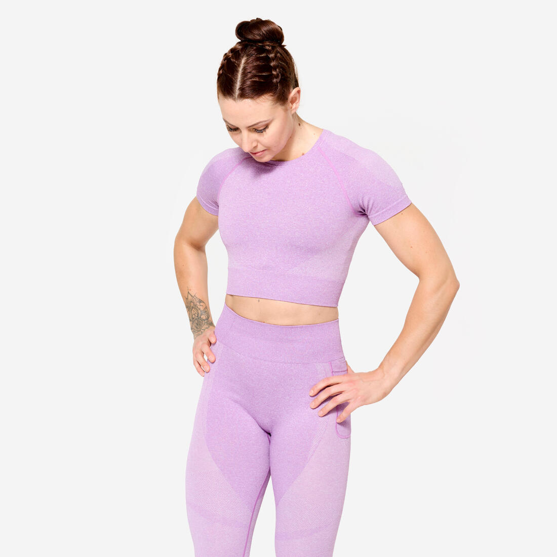 T-shirt Crop top manches courtes Fitness seamless