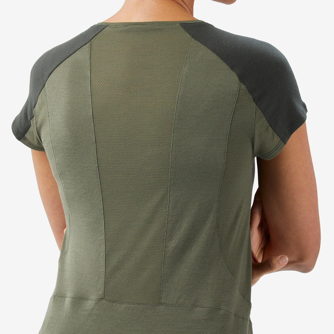 T-shirt de trek manches courtes en laine mérinos - Femme - MT500
