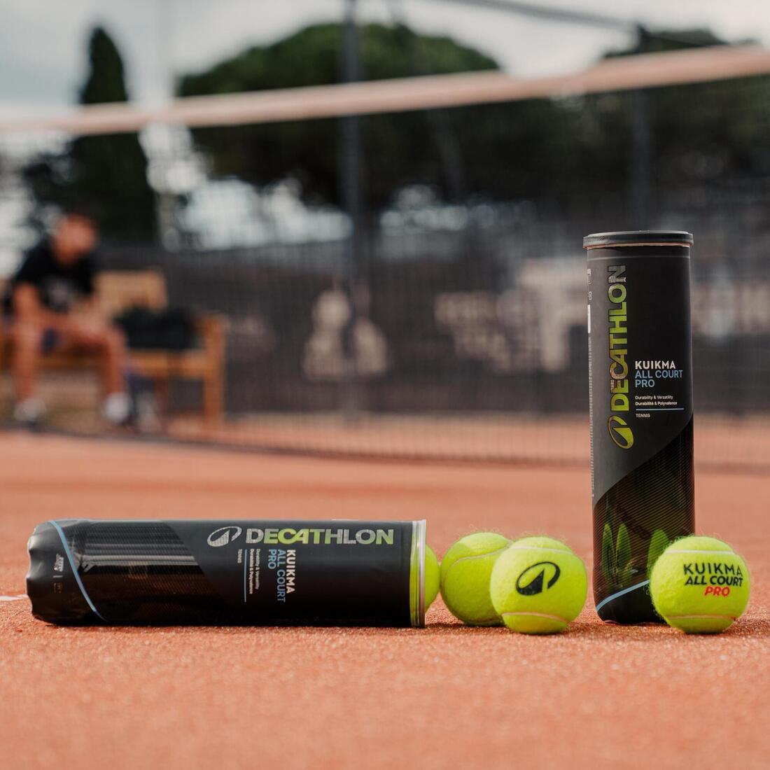 Balle de tennis polyvalente tube de 4, Kuikma all court pro