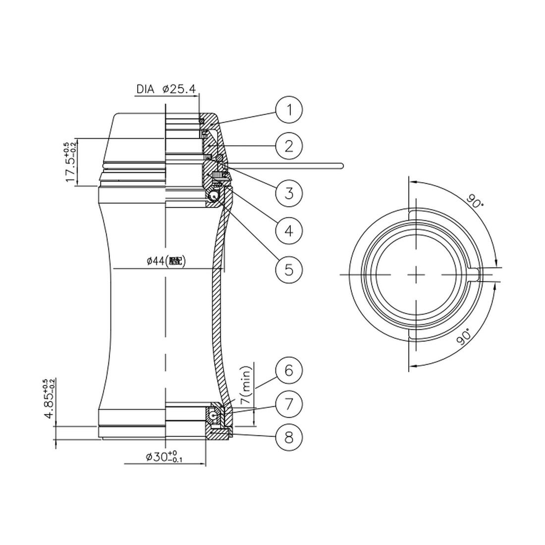 JEU DE DIRECTION 1"CUVETTE ELOPS 920 ARGENT