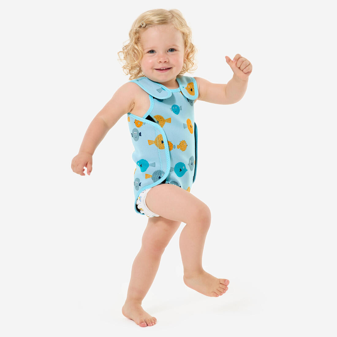 Combinaison néoprène thermique wrap 2mm bébé, Bodywarm poissons menthe