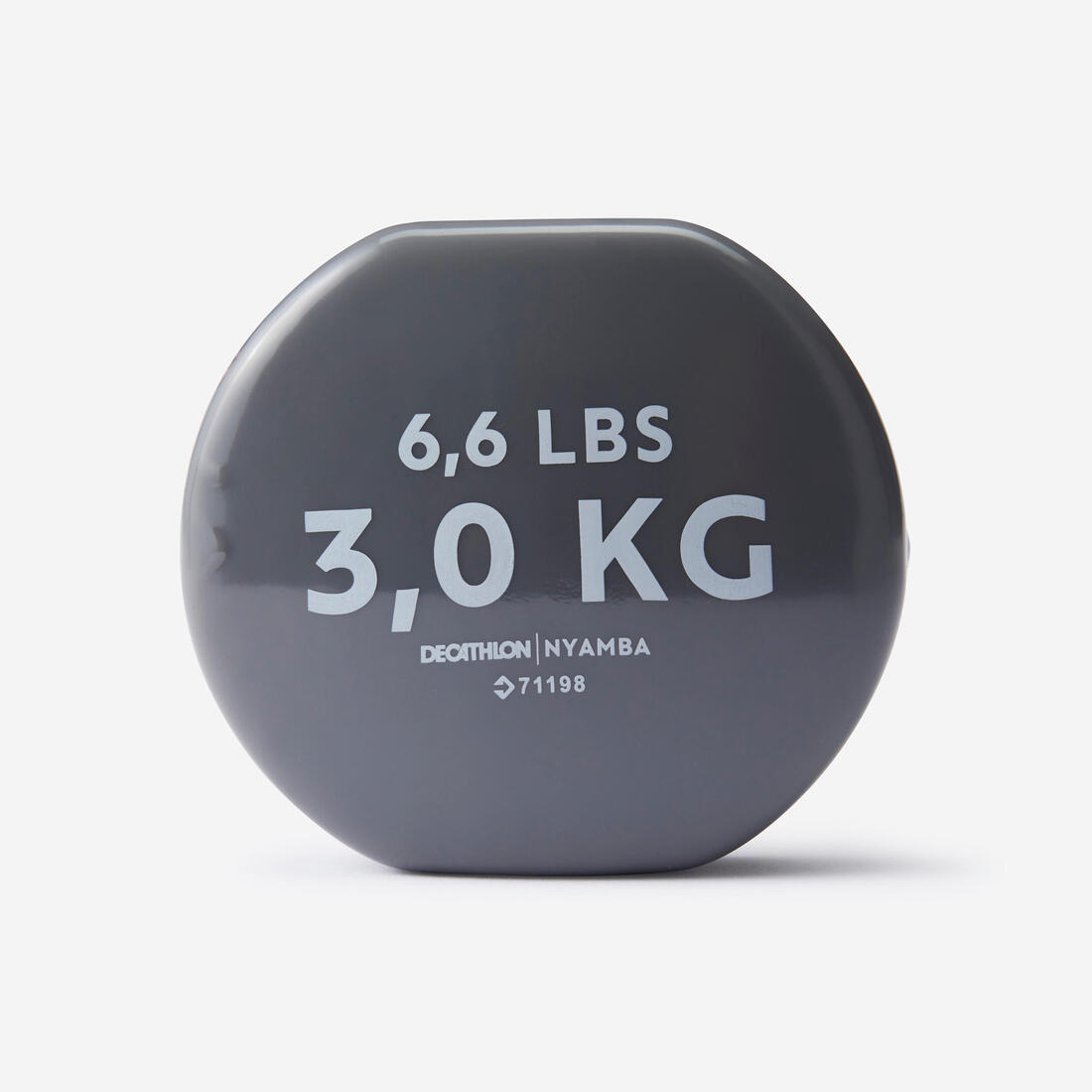 Paire d'haltères fitness 2*3 kg, fonte à 80% recyclée, gris