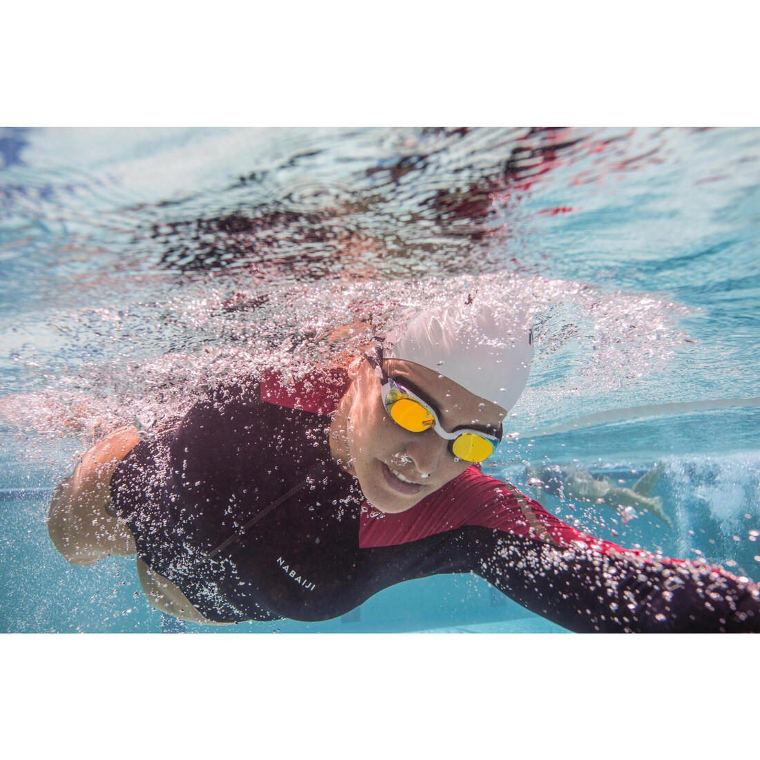 Lunettes de natation Taille Unique - Bfit blanches verres miroirs