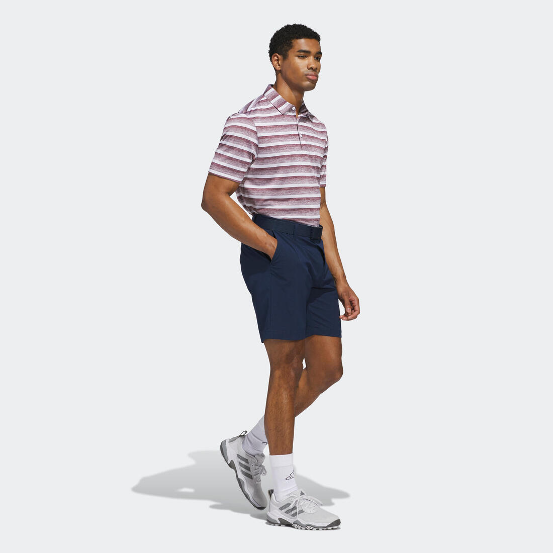 Polo golf homme, Adidas rayures blanc et bordeaux