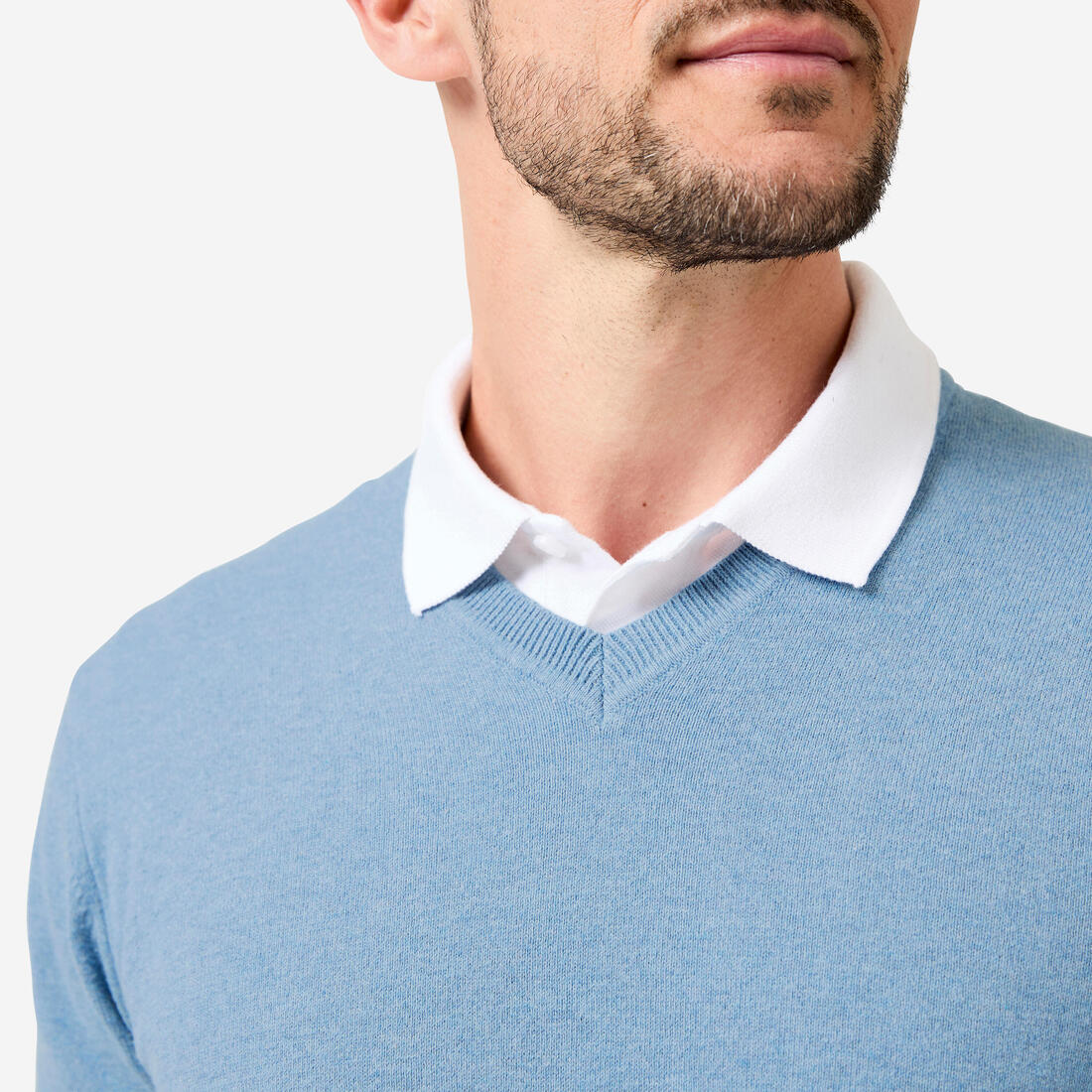 Pull de golf coton col V homme, MW100
