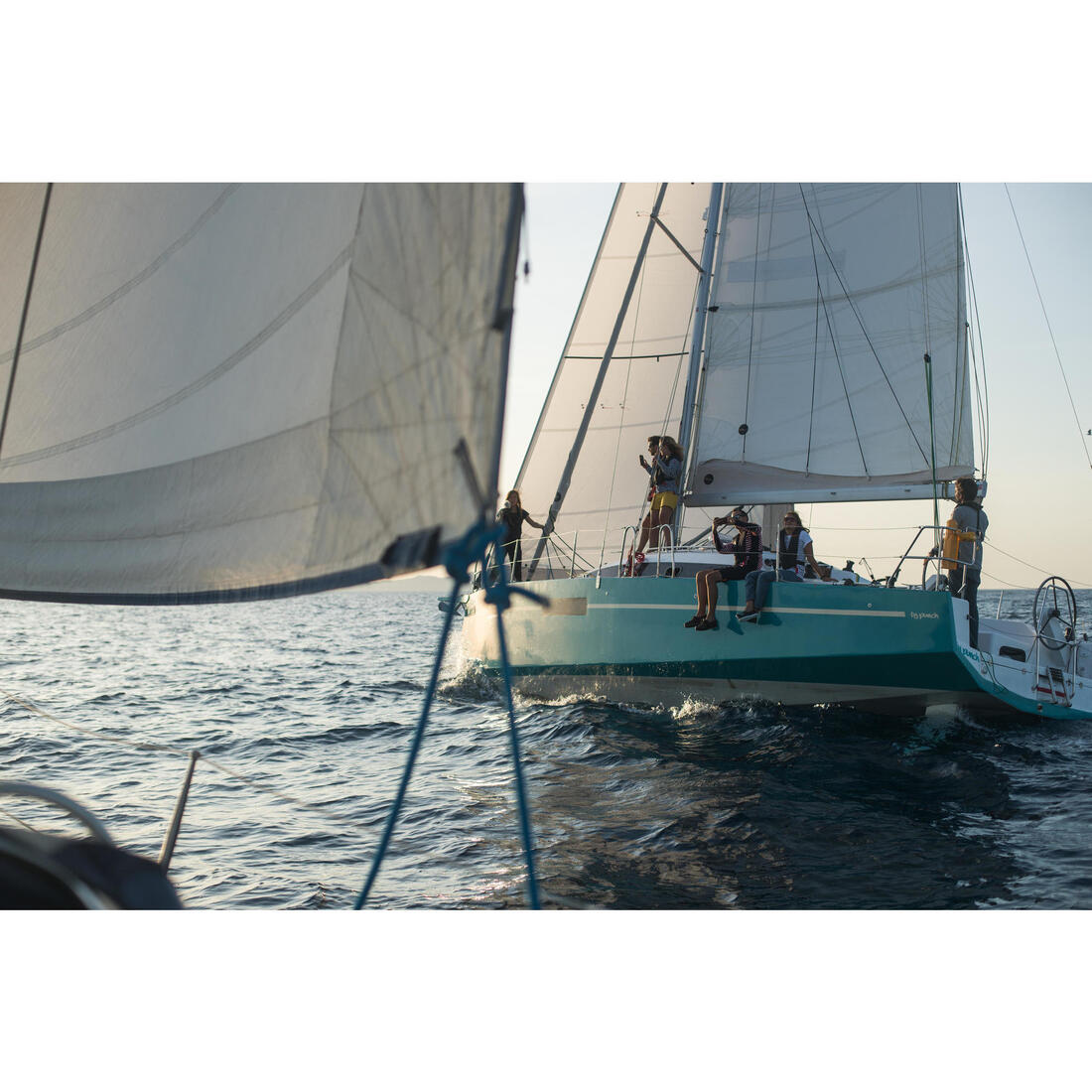 Chaussures bateau en cuir SAILING 500 femme Navy