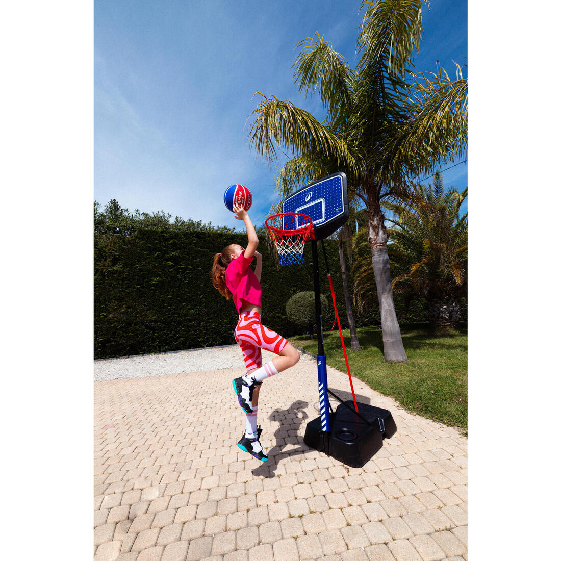 Panier de basket Enfant Dunk sur pied réglable 1,60m à 2,20m - K900