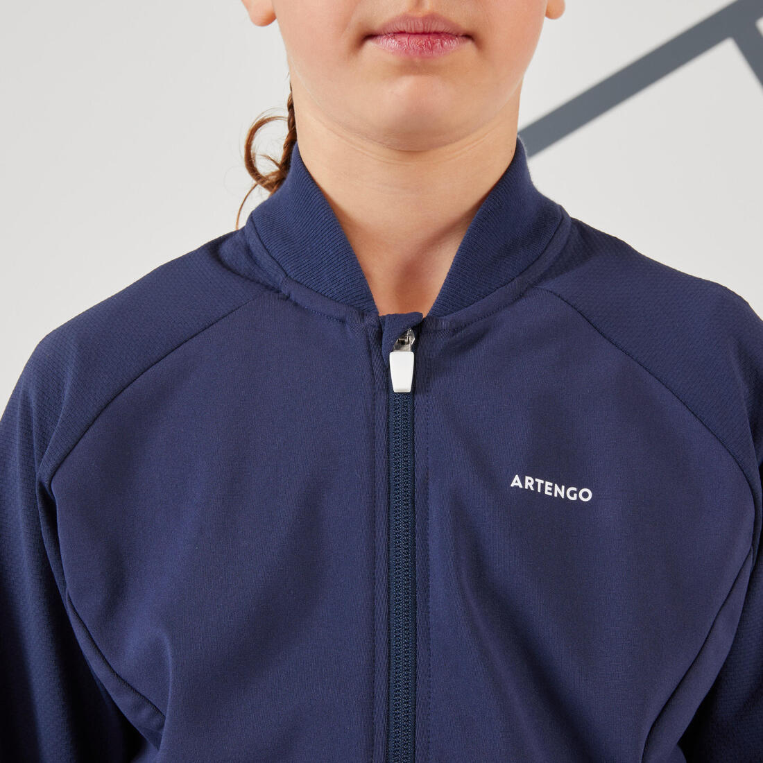 Veste de tennis fille- TJK500 bleu marine