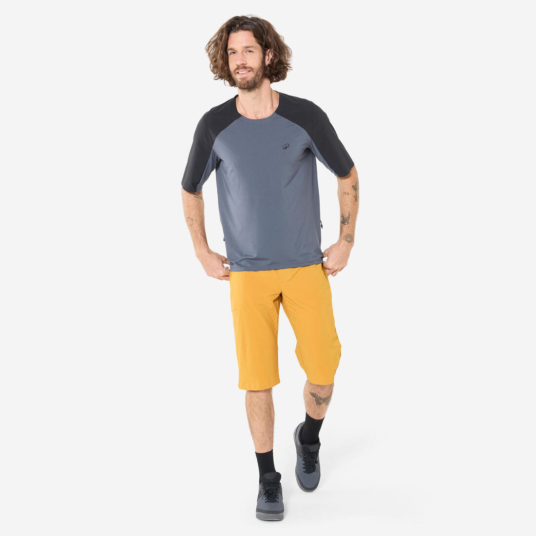 Maillot VTT manches courtes respirant homme cargo, 500