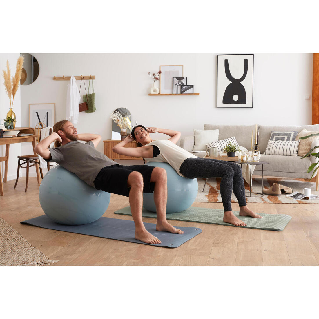 Gym ball taille 1 avec pompe gonflage et dégonflage 55 cm, bleu