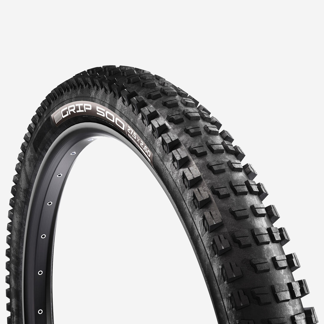 Pneu VTT Rockrider GRIP 500 E+ 27,5' x 2,6 Tubeless Ready – noir