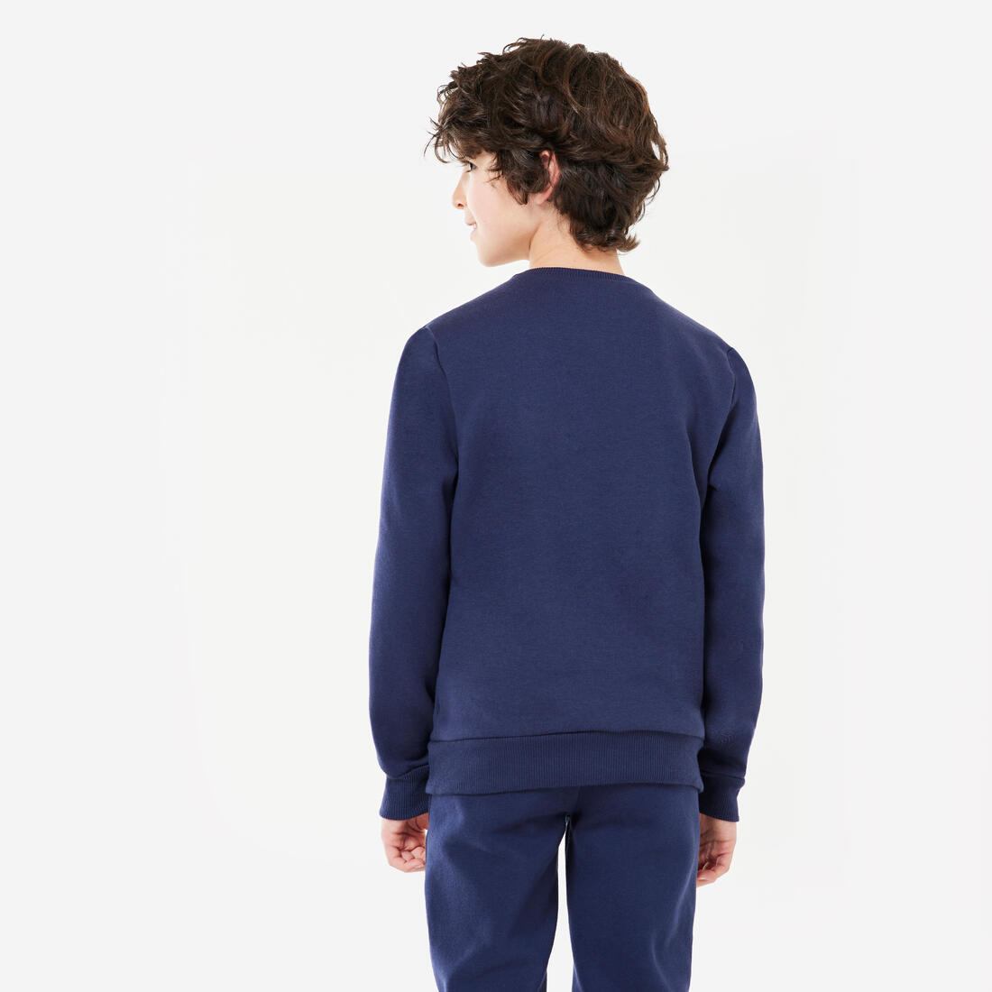 Sweat col rond mixte, chaud enfant, bleu foncé