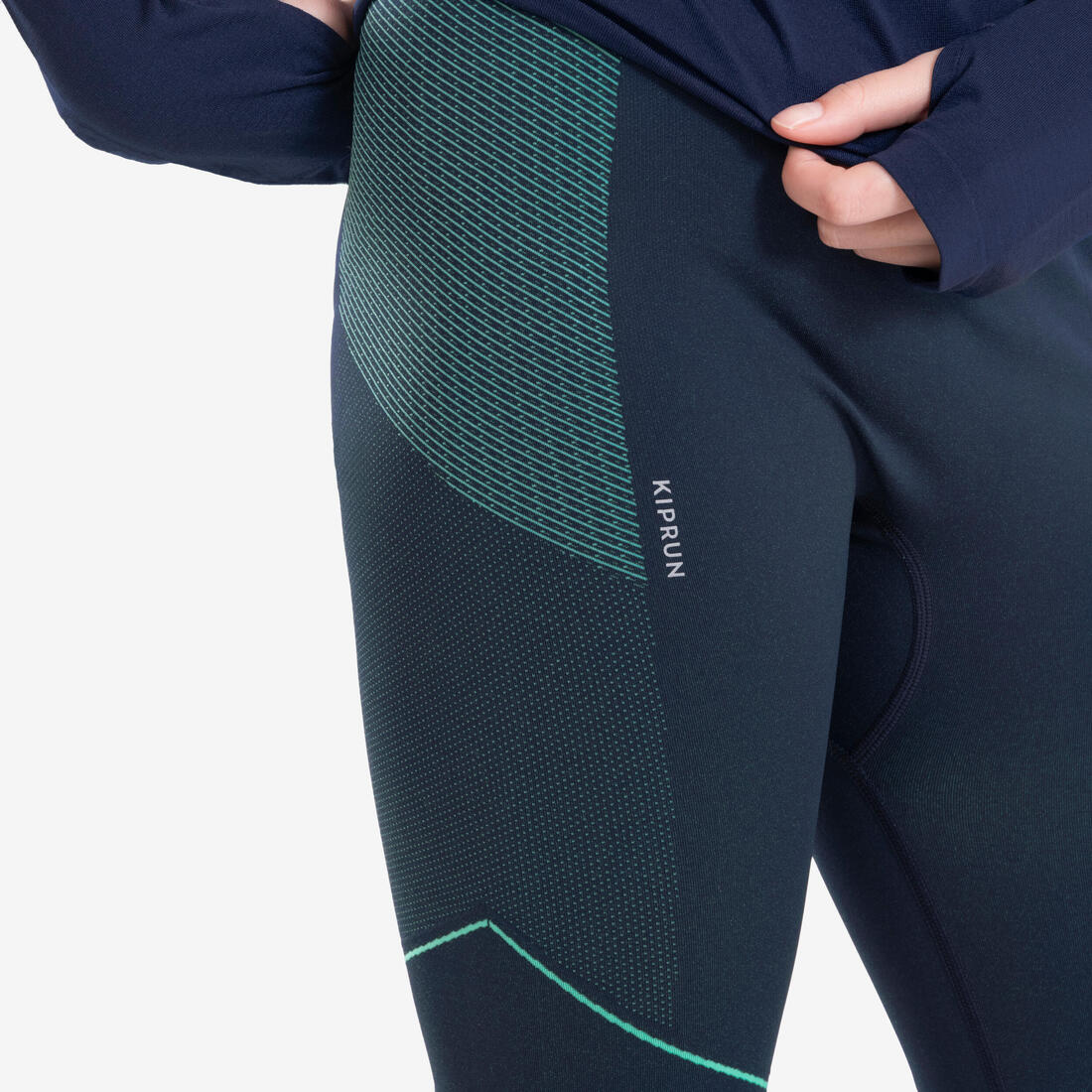 Legging de running Enfant sans couture - KIPRUN CARE 500 Marine
