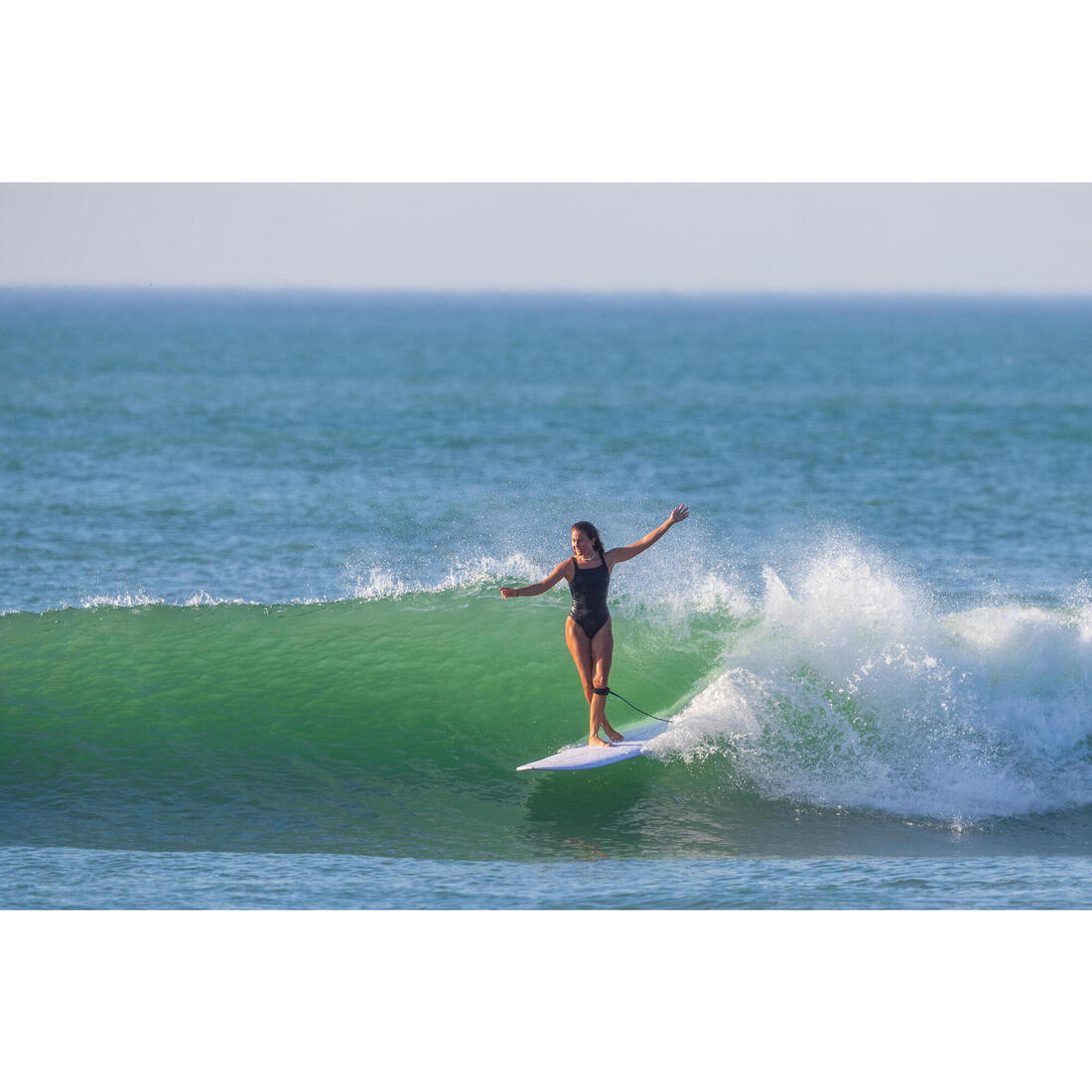 Planche de longboard surf 9'4, 900 Noserider clear blanc