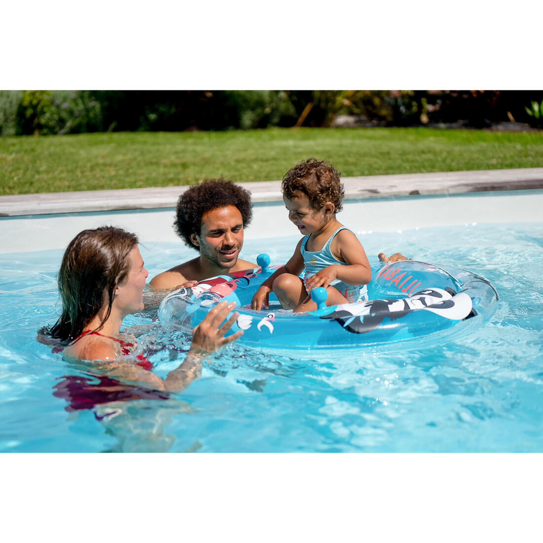 Maillot de bain 1 pièce bébé fille rose imprimé fleurs