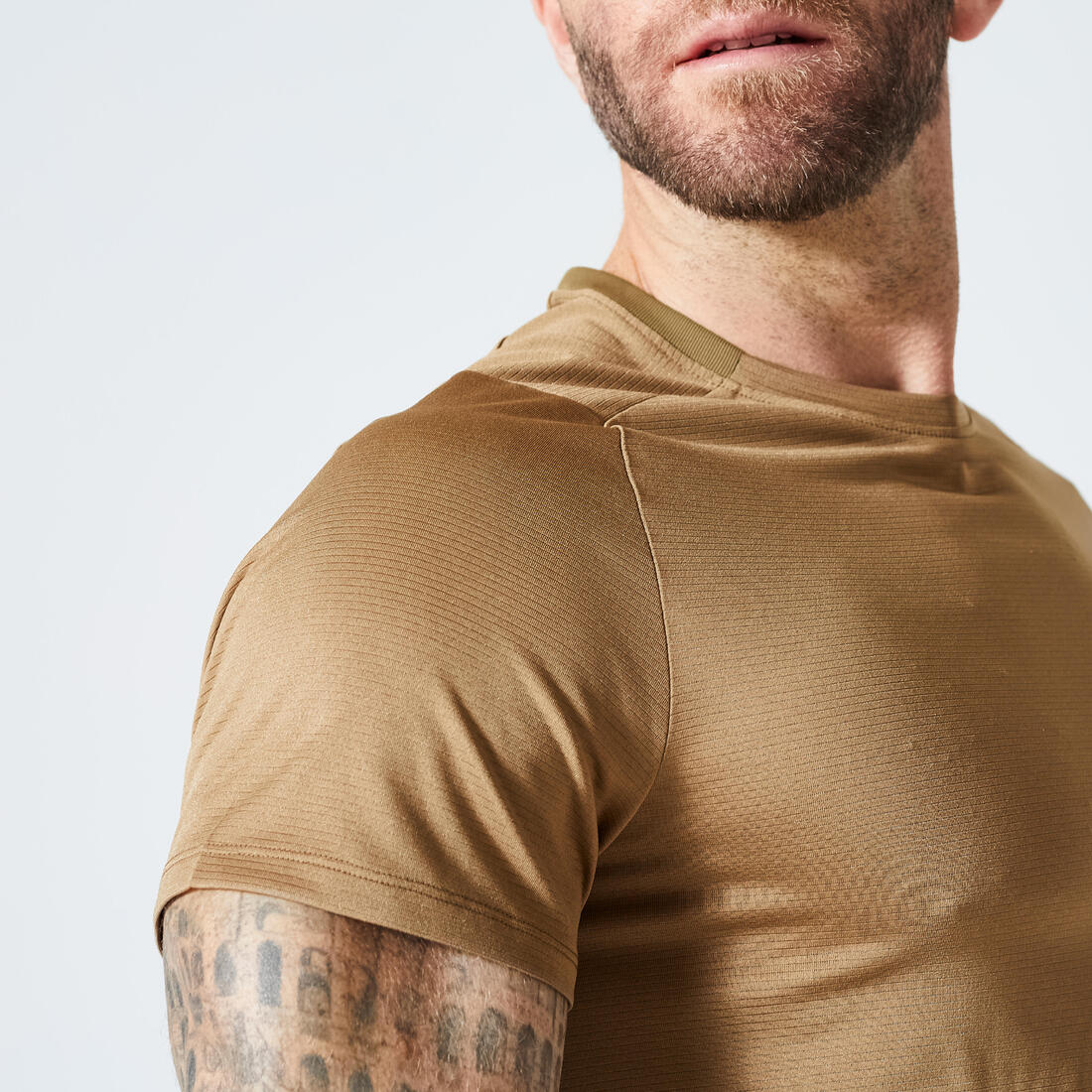 T-shirt de fitness respirant regular col rond homme - mauve