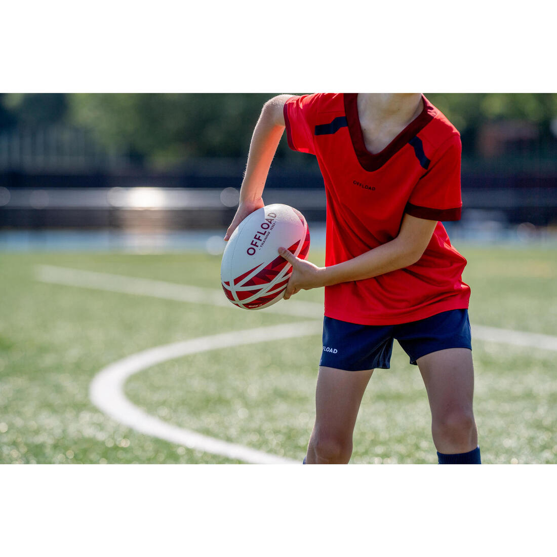 Ballon De Rugby Taille 4 - R100 Rouge