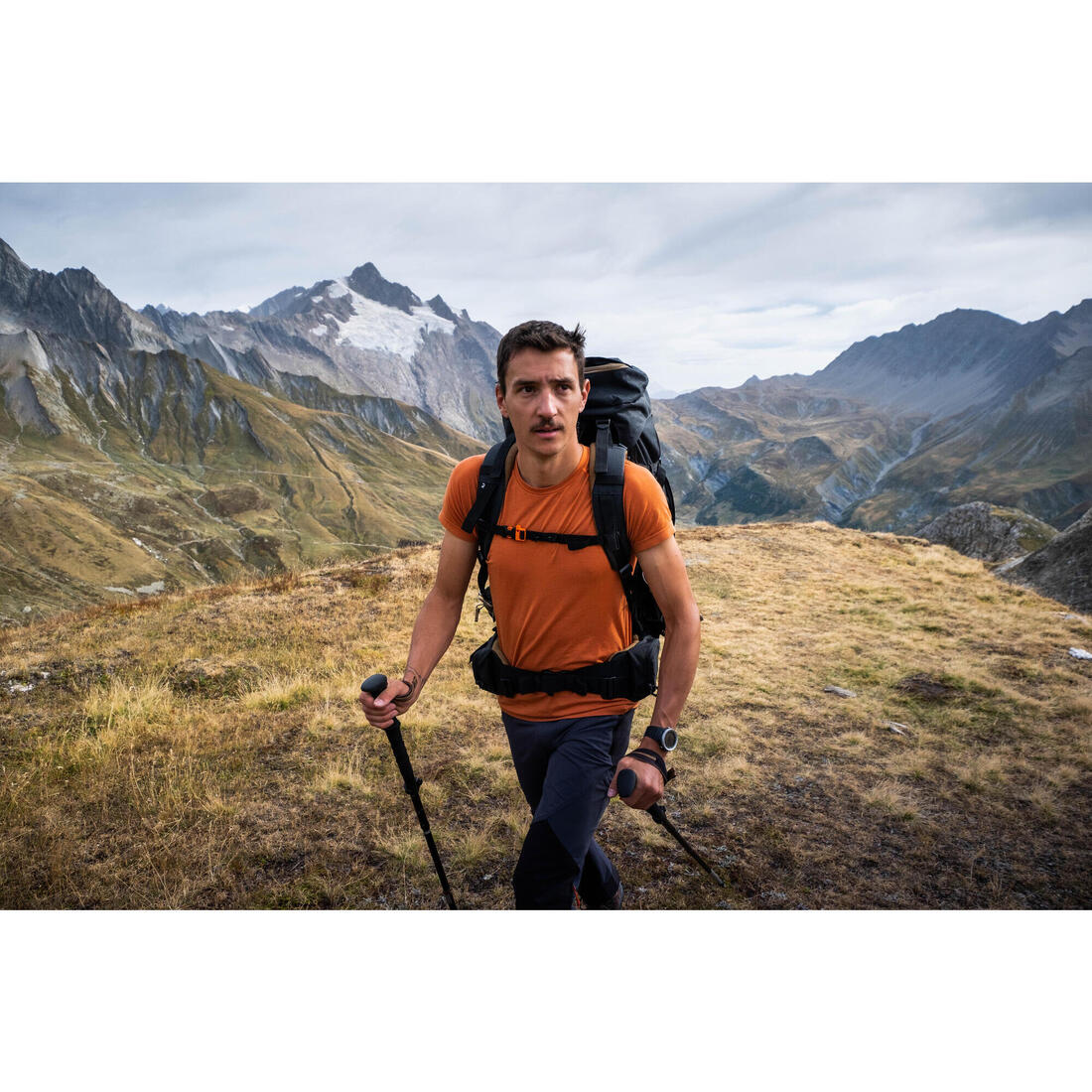 T-shirt de trek manches courtes en laine mérinos homme, Merino Seamless