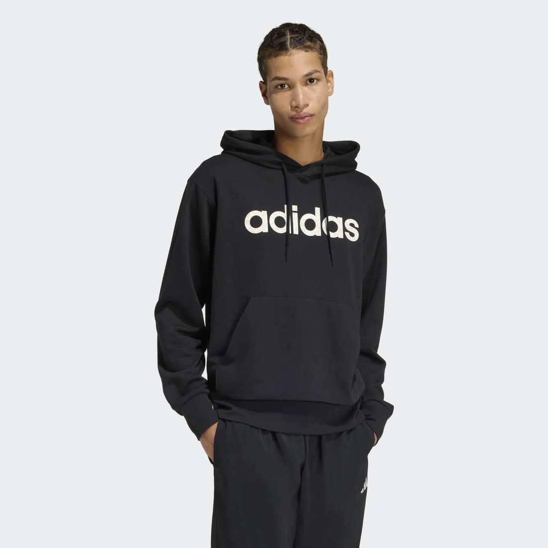 Sweat à capuche fitness homme, noir