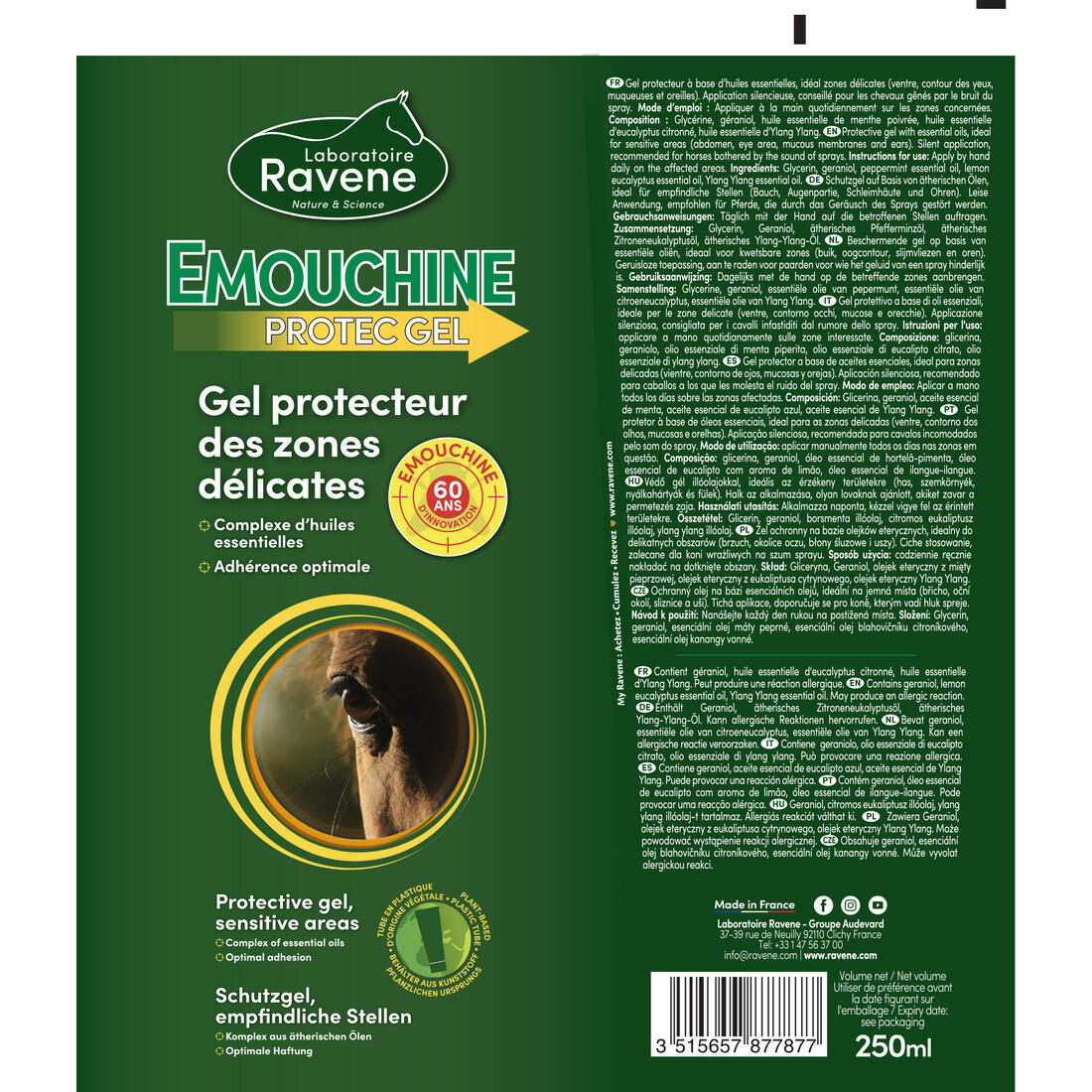 Gel protecteur Cheval et Poney - Emouchine protec gel 250