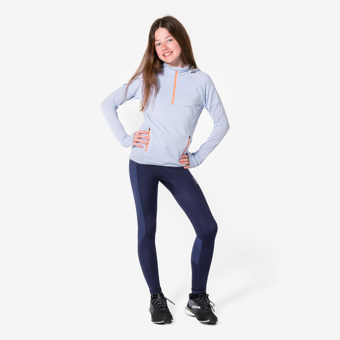 T-shirt manches longues de running fille, Kiprun Run 900 Warm violet