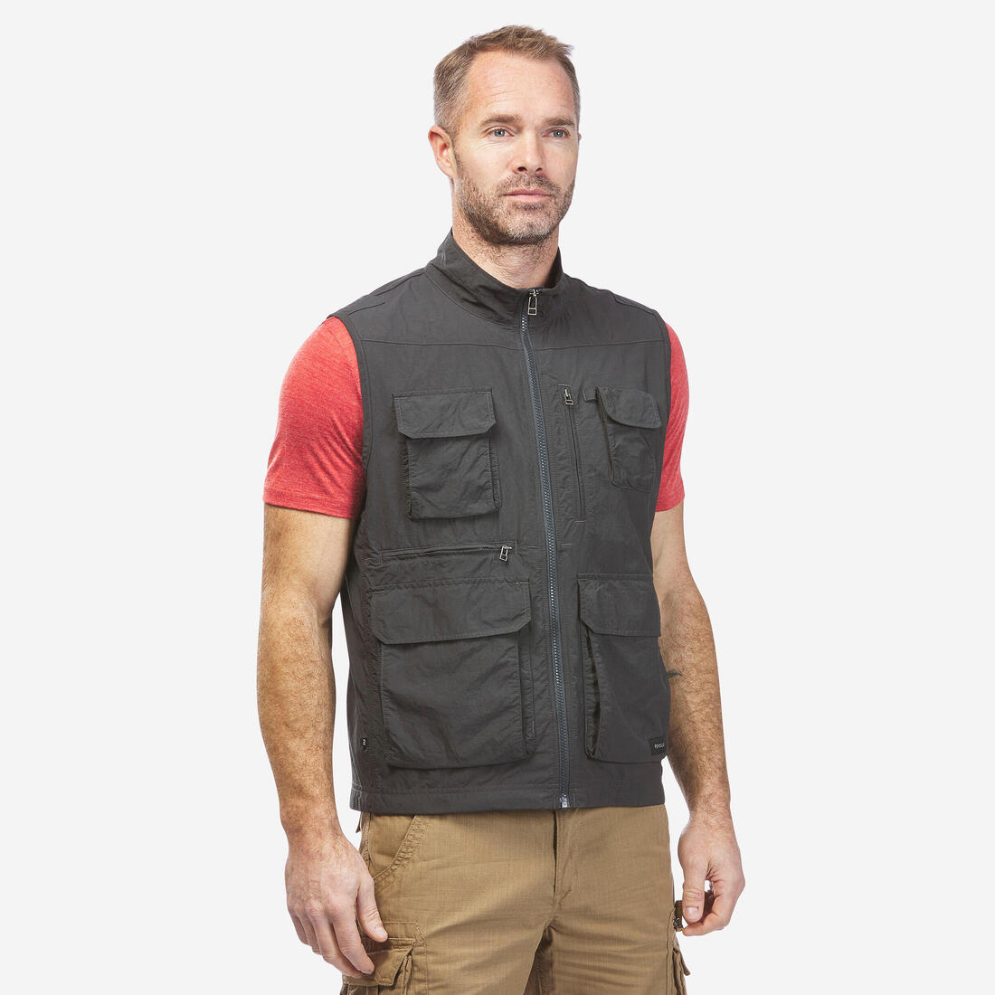 Gilet de randonnée multipoches homme, TRAVEL 100