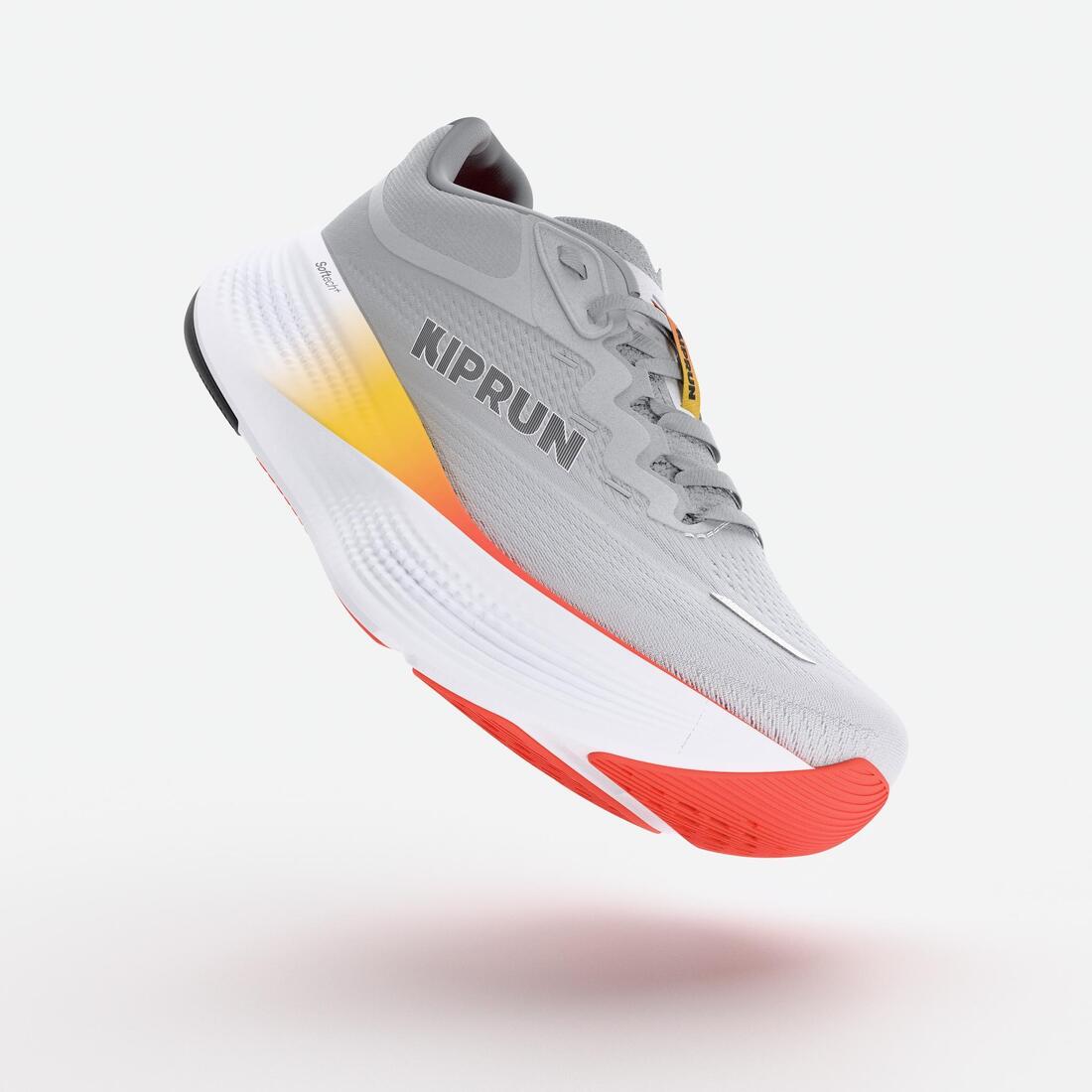Chaussures de running route homme, Kiprun Kipride Max gris et