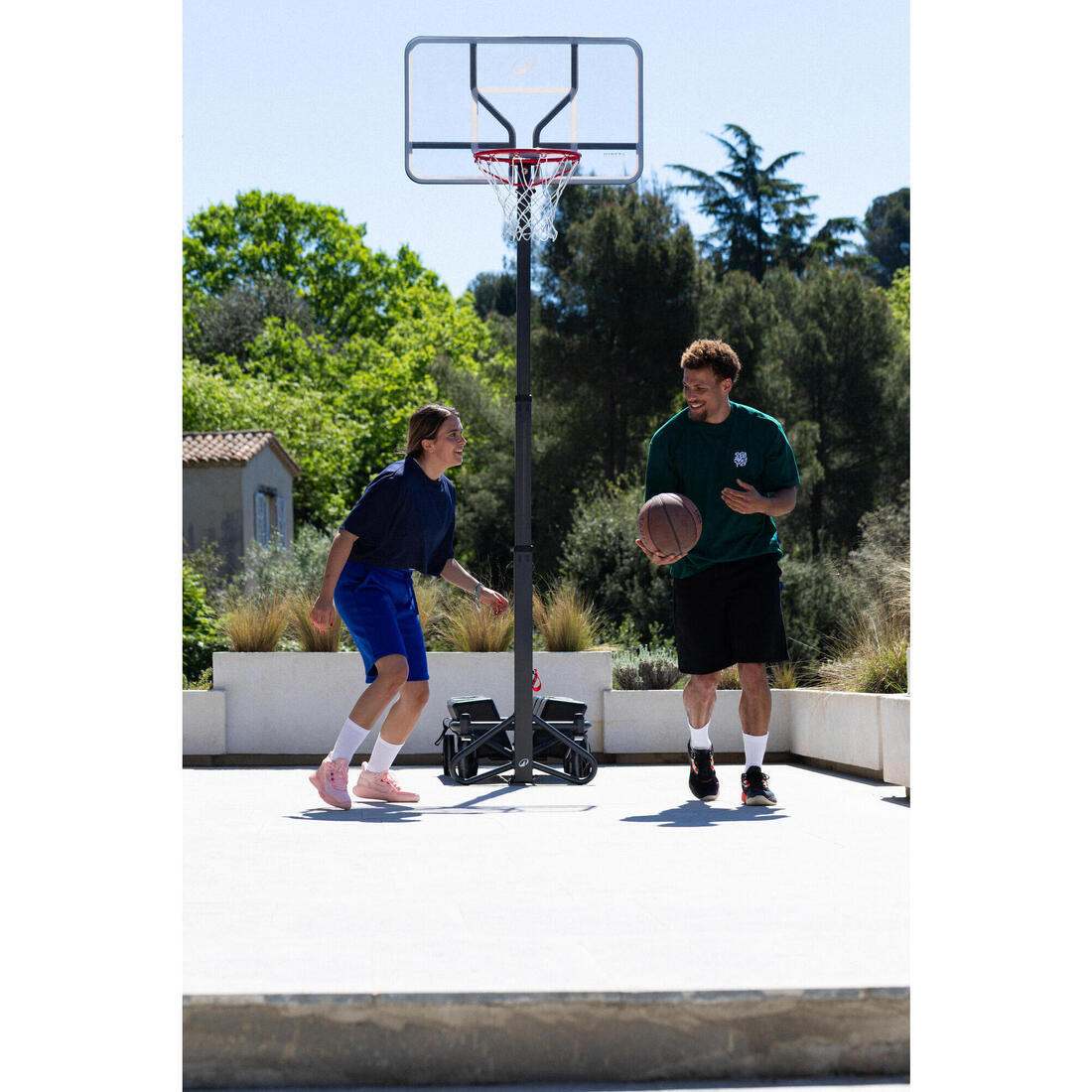 Panier basket pliable sur pied planche transparente 2,4 à 3,05 m, B500 Box