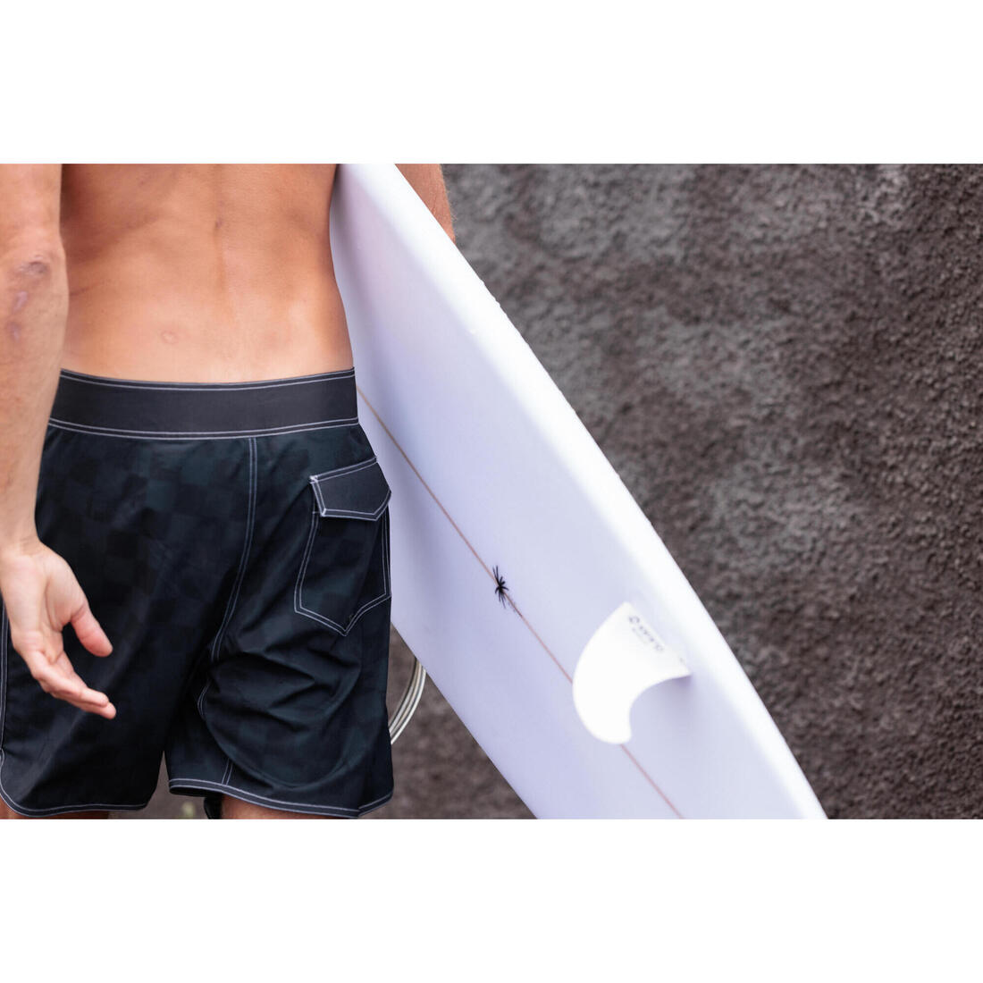 Boardshort surf short de bain surf mi-long 18" homme, 500 Marin