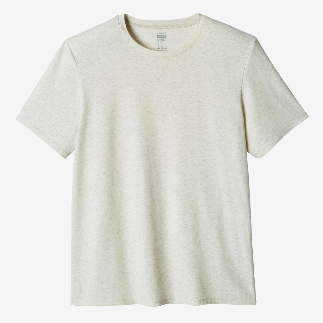 T-shirt fitness manches courtes coton extensible col rond homme rouge grenat – blanc coton
