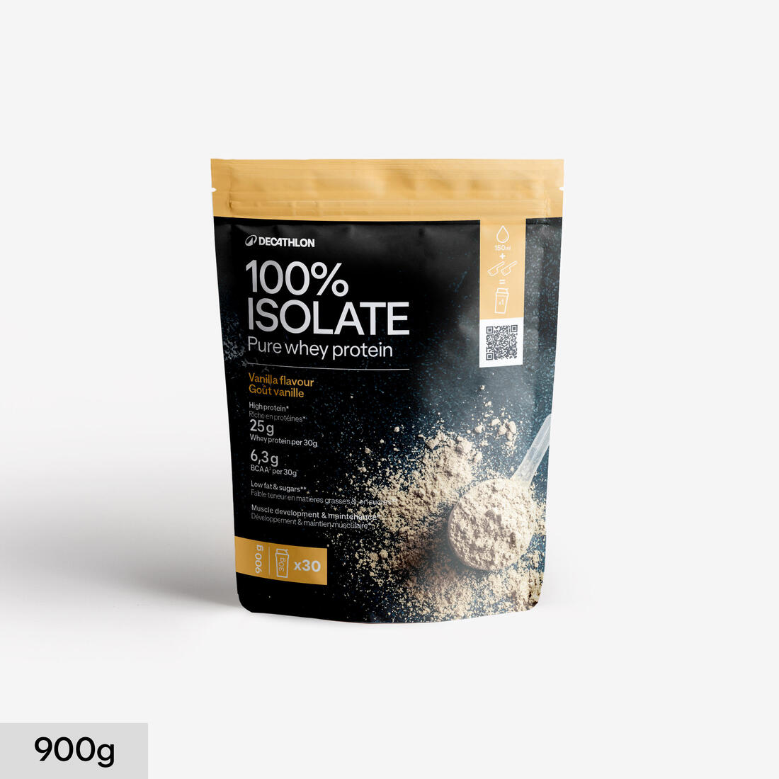 Pure whey protéine 100% isolate vanille 900g – 8756411